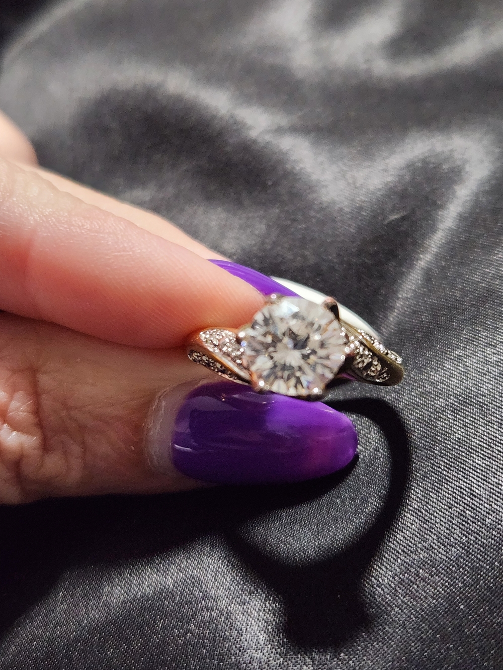 Dazzling Gold-Tone Solitaire Ring with Clear Crystal